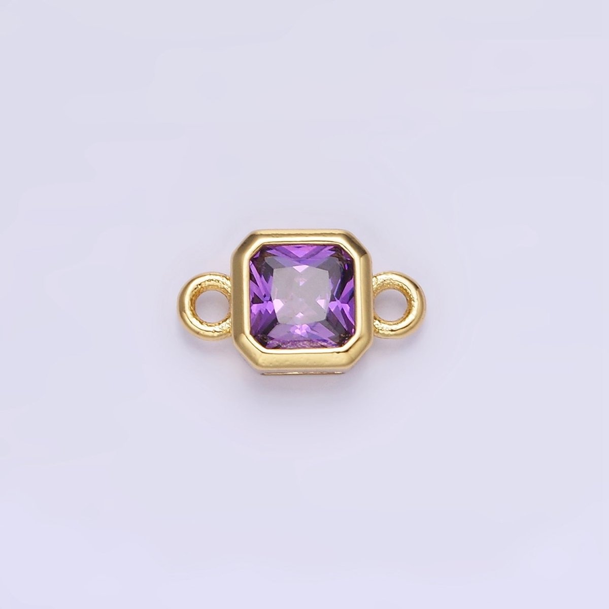 24K Gold Filled Square CZ Edged Bezel Connector in Gold & Silver | G472 - G483