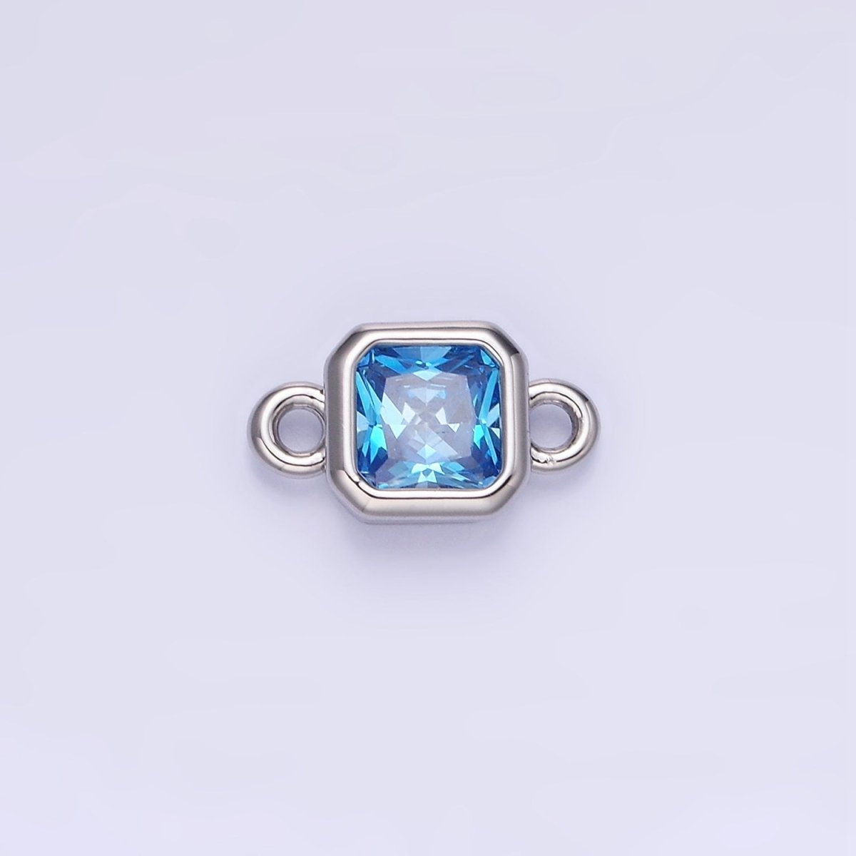 24K Gold Filled Square CZ Edged Bezel Connector in Gold & Silver | G472 - G483