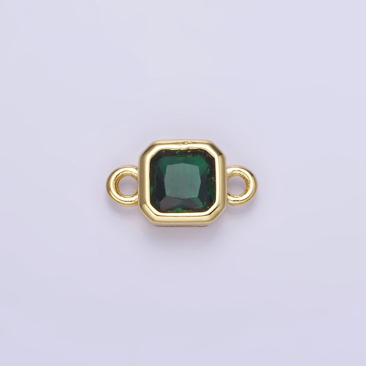 24K Gold Filled Square CZ Edged Bezel Connector in Gold & Silver | G472 - G483