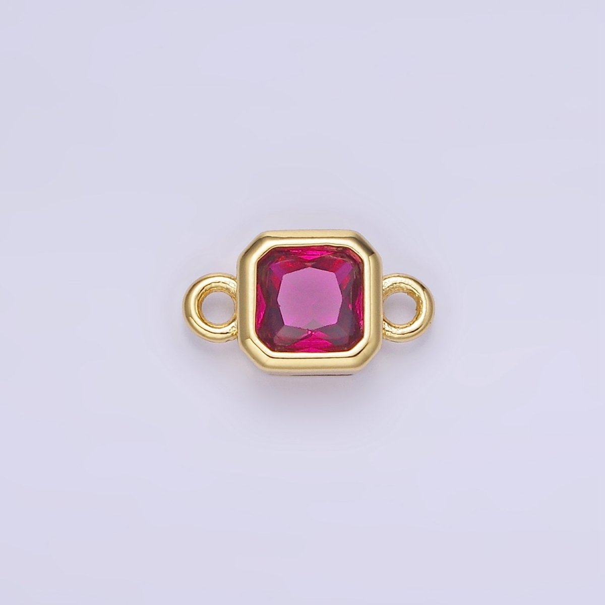 24K Gold Filled Square CZ Edged Bezel Connector in Gold & Silver | G472 - G483
