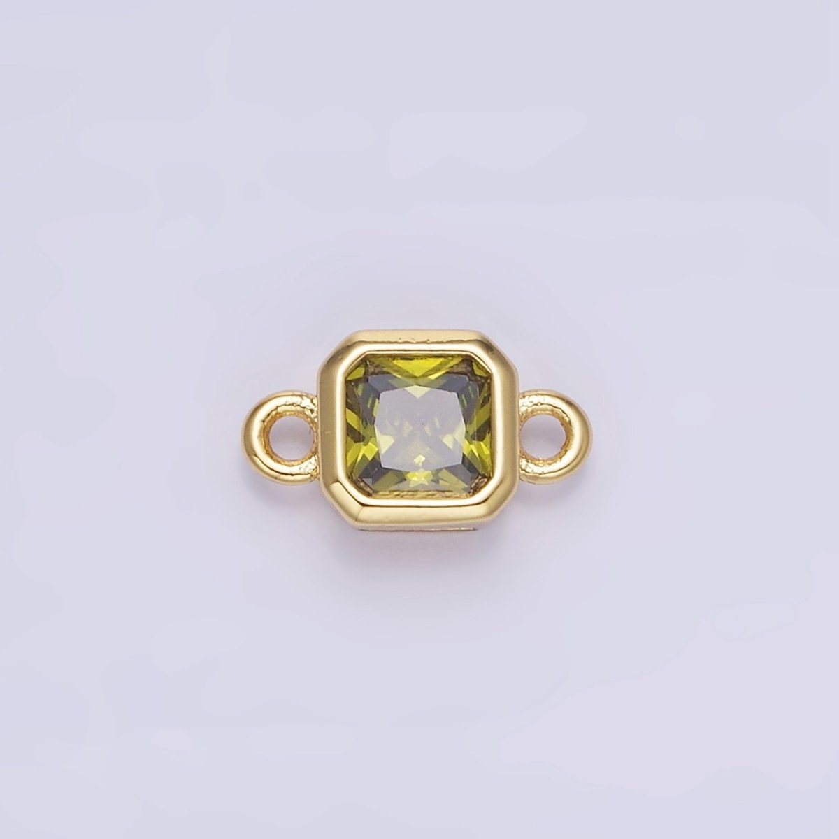 24K Gold Filled Square CZ Edged Bezel Connector in Gold & Silver | G472 - G483
