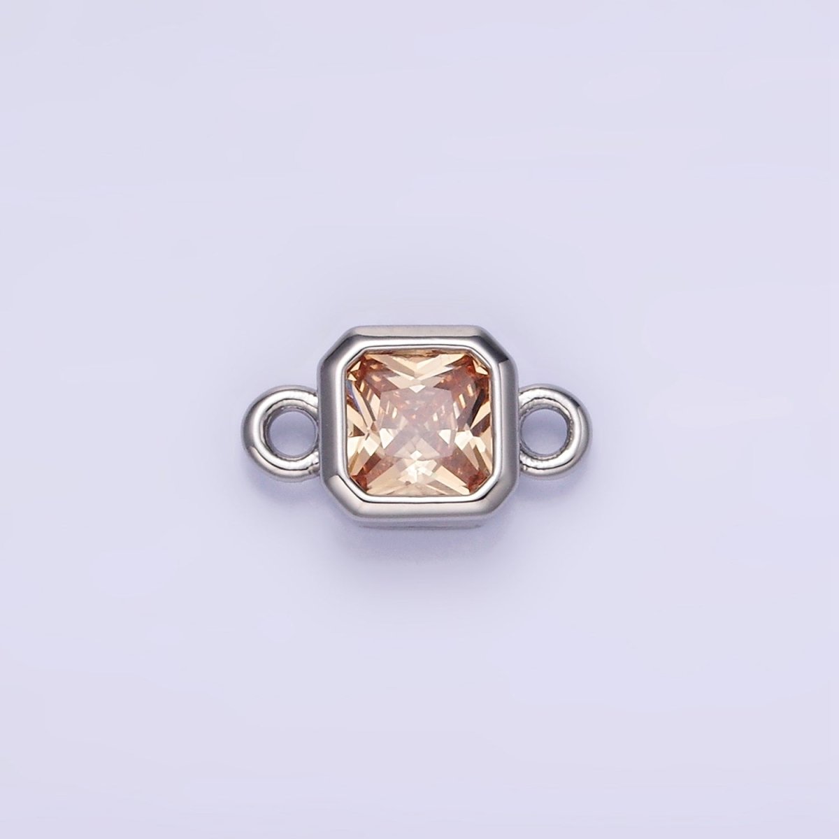 24K Gold Filled Square CZ Edged Bezel Connector in Gold & Silver | G472 - G483