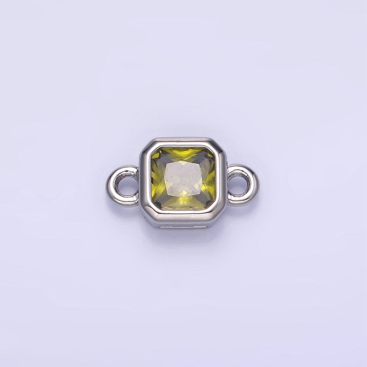 24K Gold Filled Square CZ Edged Bezel Connector in Gold & Silver | G472 - G483