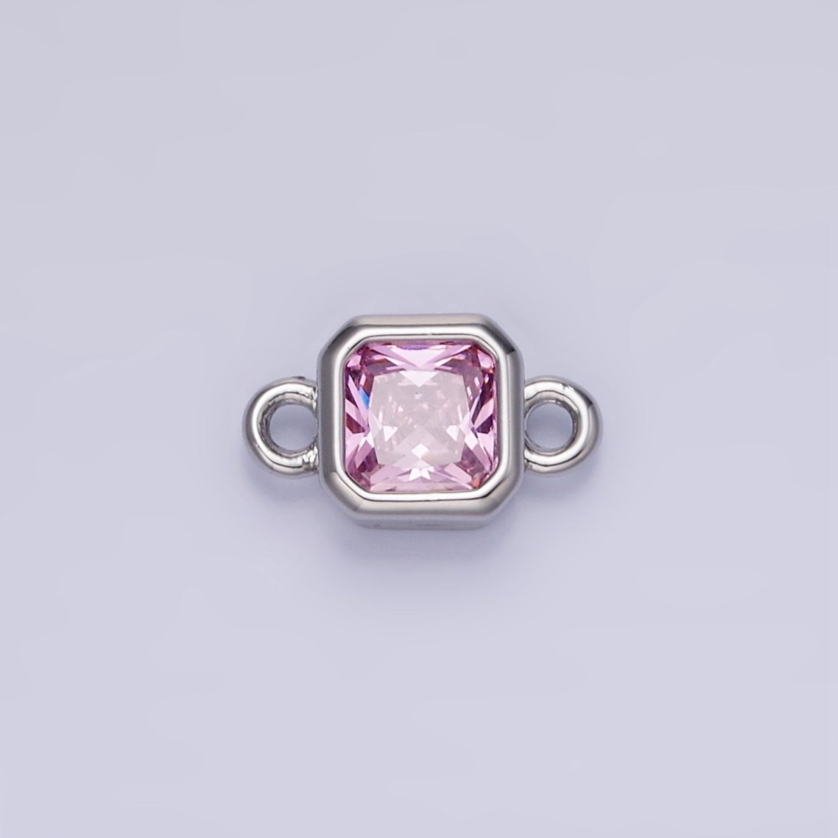 24K Gold Filled Square CZ Edged Bezel Connector in Gold & Silver | G472 - G483