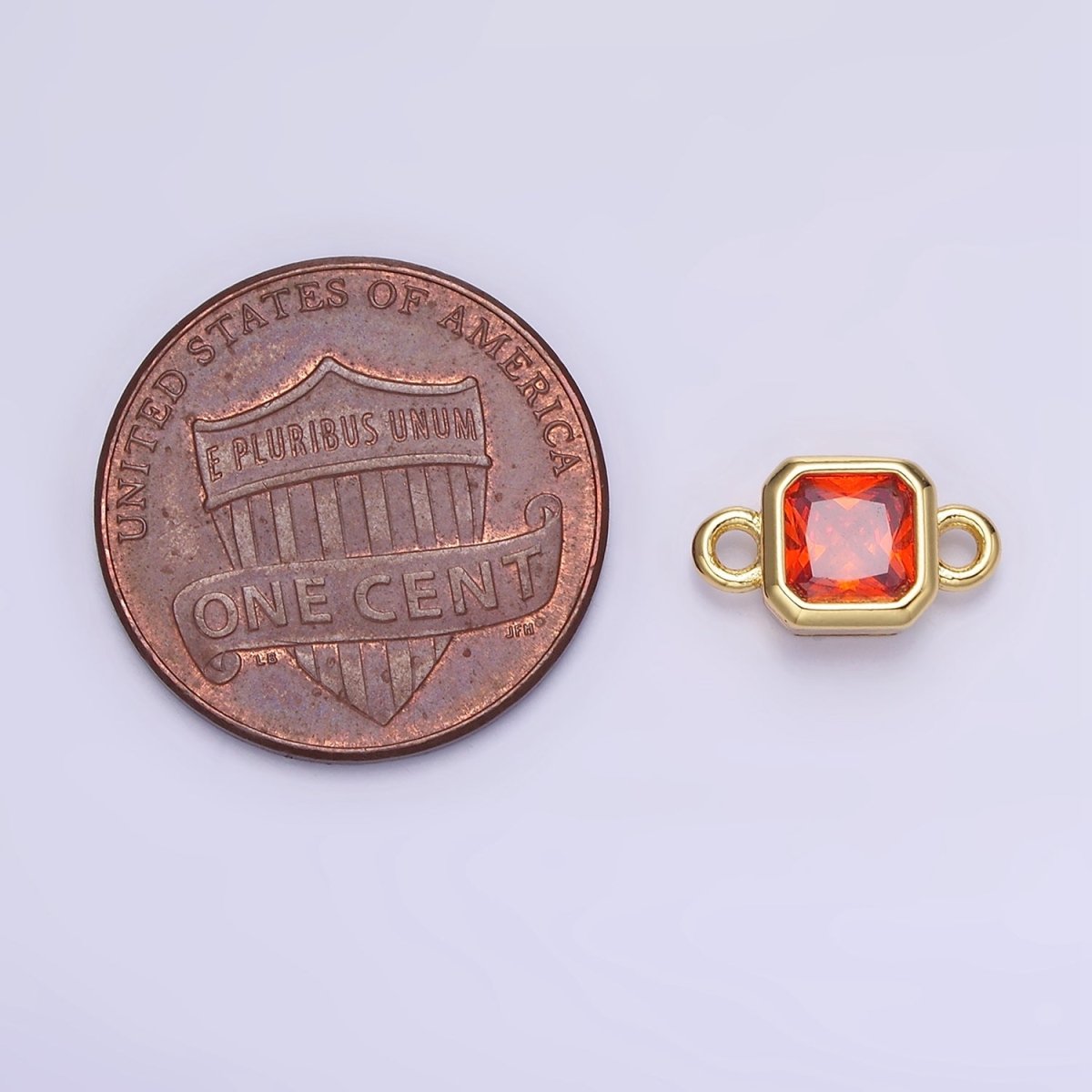 24K Gold Filled Square CZ Edged Bezel Connector in Gold & Silver | G472 - G483