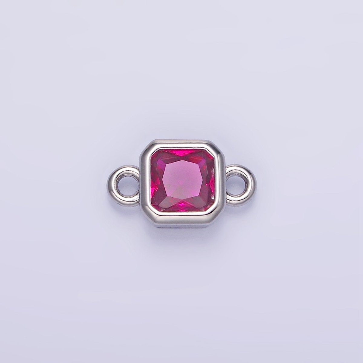 24K Gold Filled Square CZ Edged Bezel Connector in Gold & Silver | G472 - G483