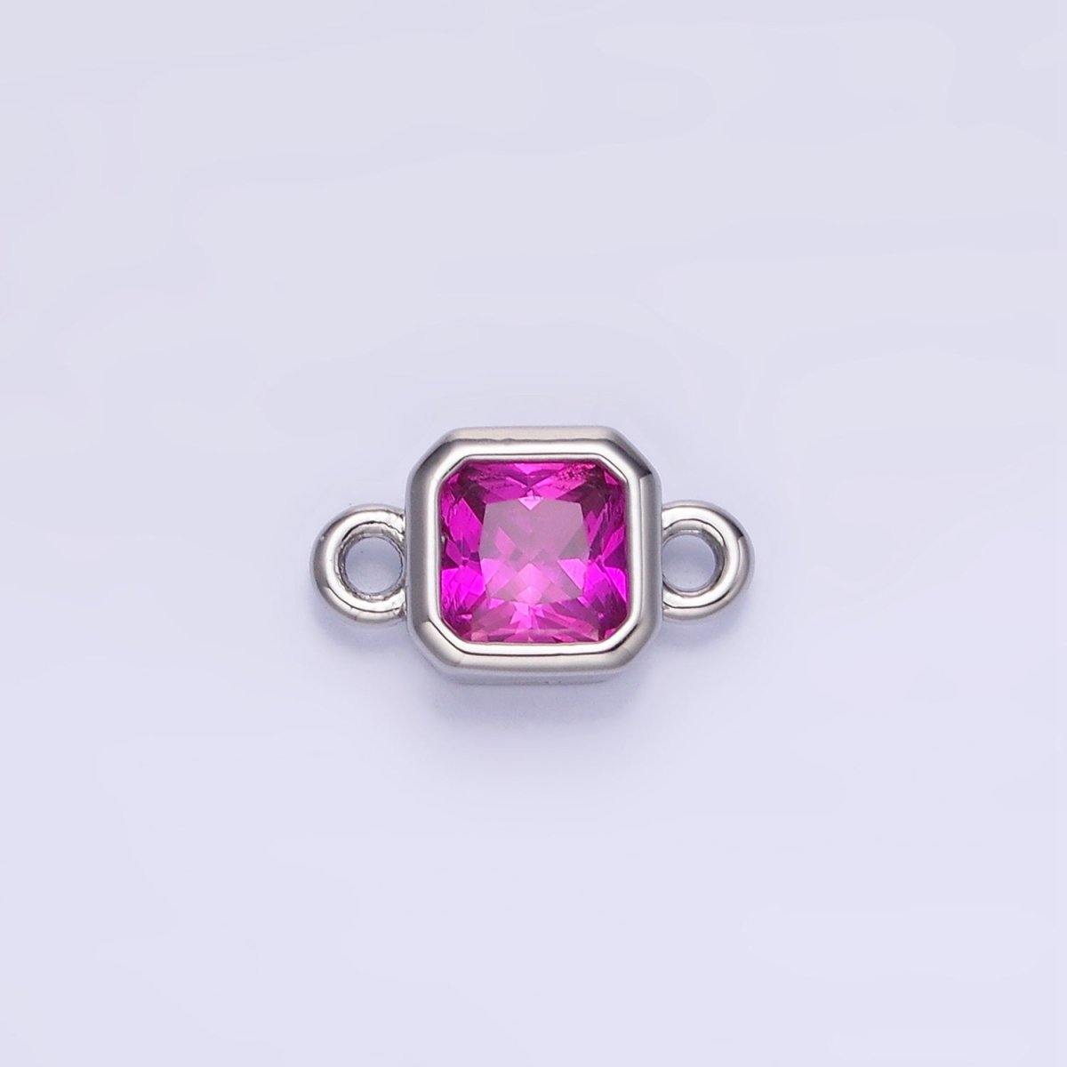 24K Gold Filled Square CZ Edged Bezel Connector in Gold & Silver | G472 - G483