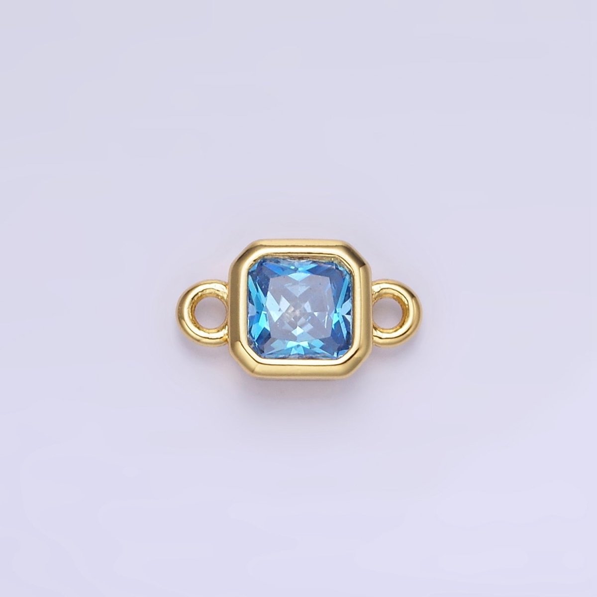 24K Gold Filled Square CZ Edged Bezel Connector in Gold & Silver | G472 - G483