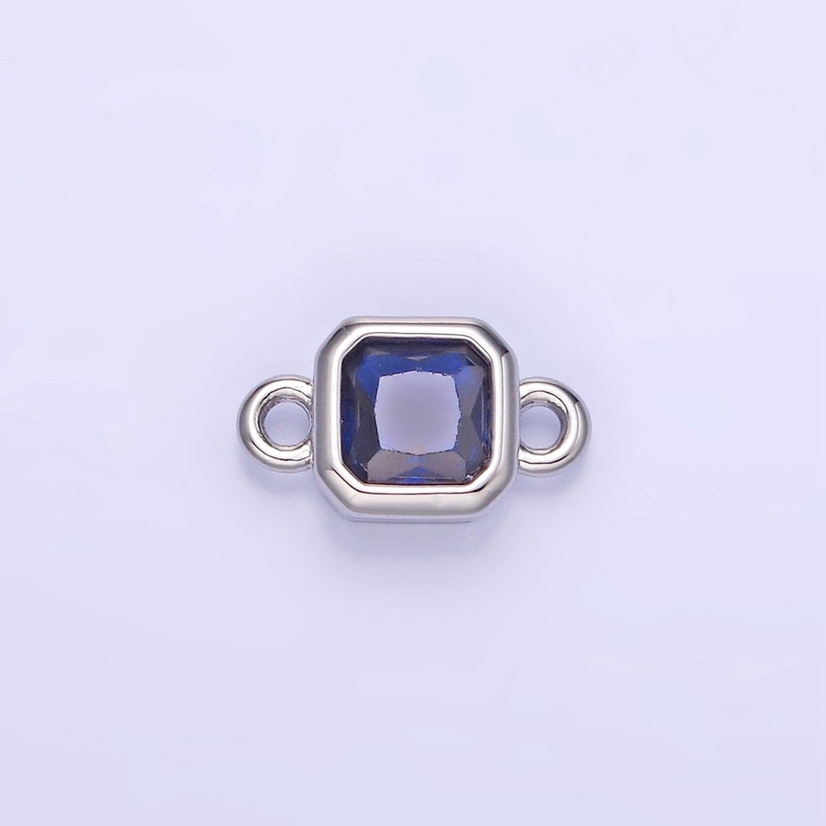 24K Gold Filled Square CZ Edged Bezel Connector in Gold & Silver | G472 - G483