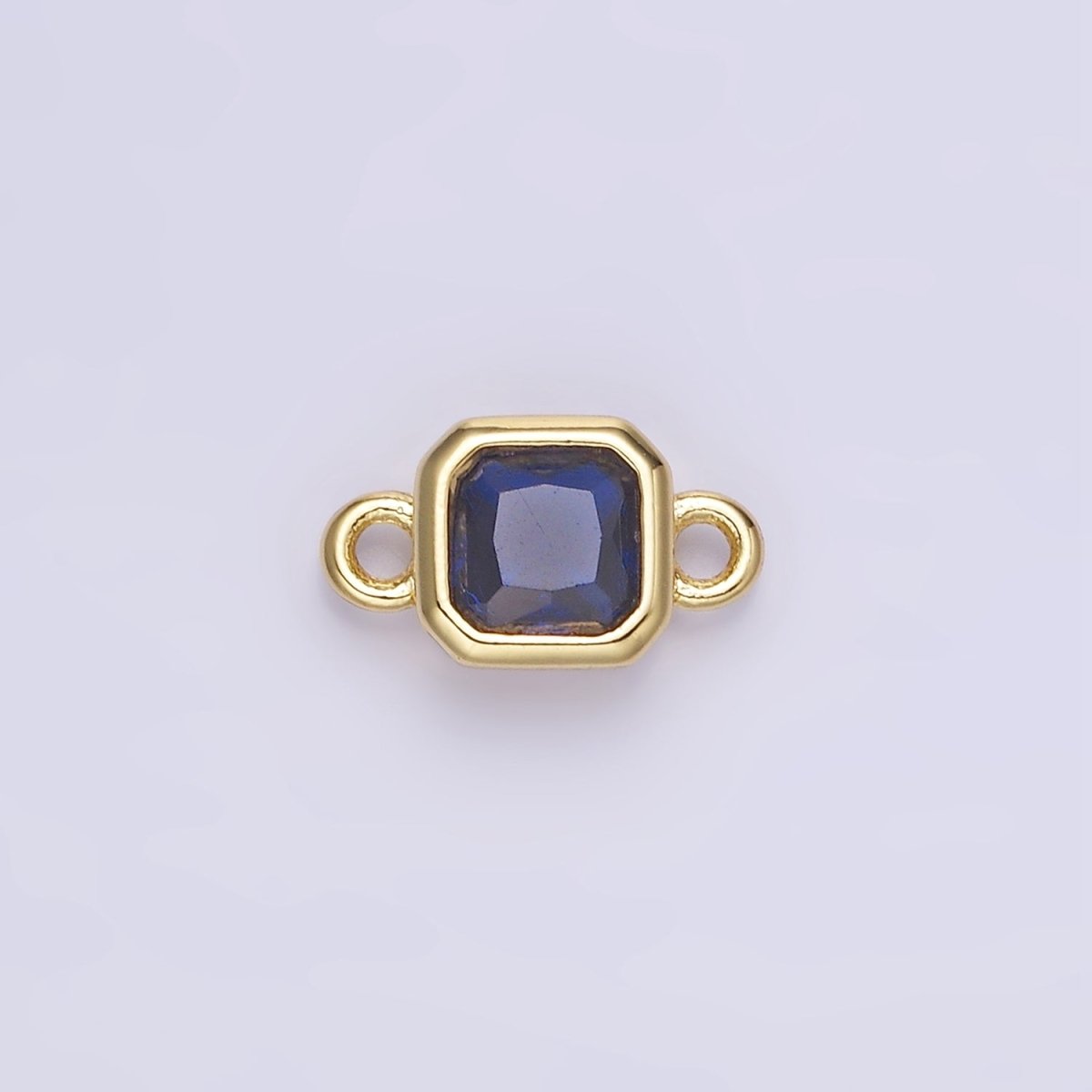 24K Gold Filled Square CZ Edged Bezel Connector in Gold & Silver | G472 - G483