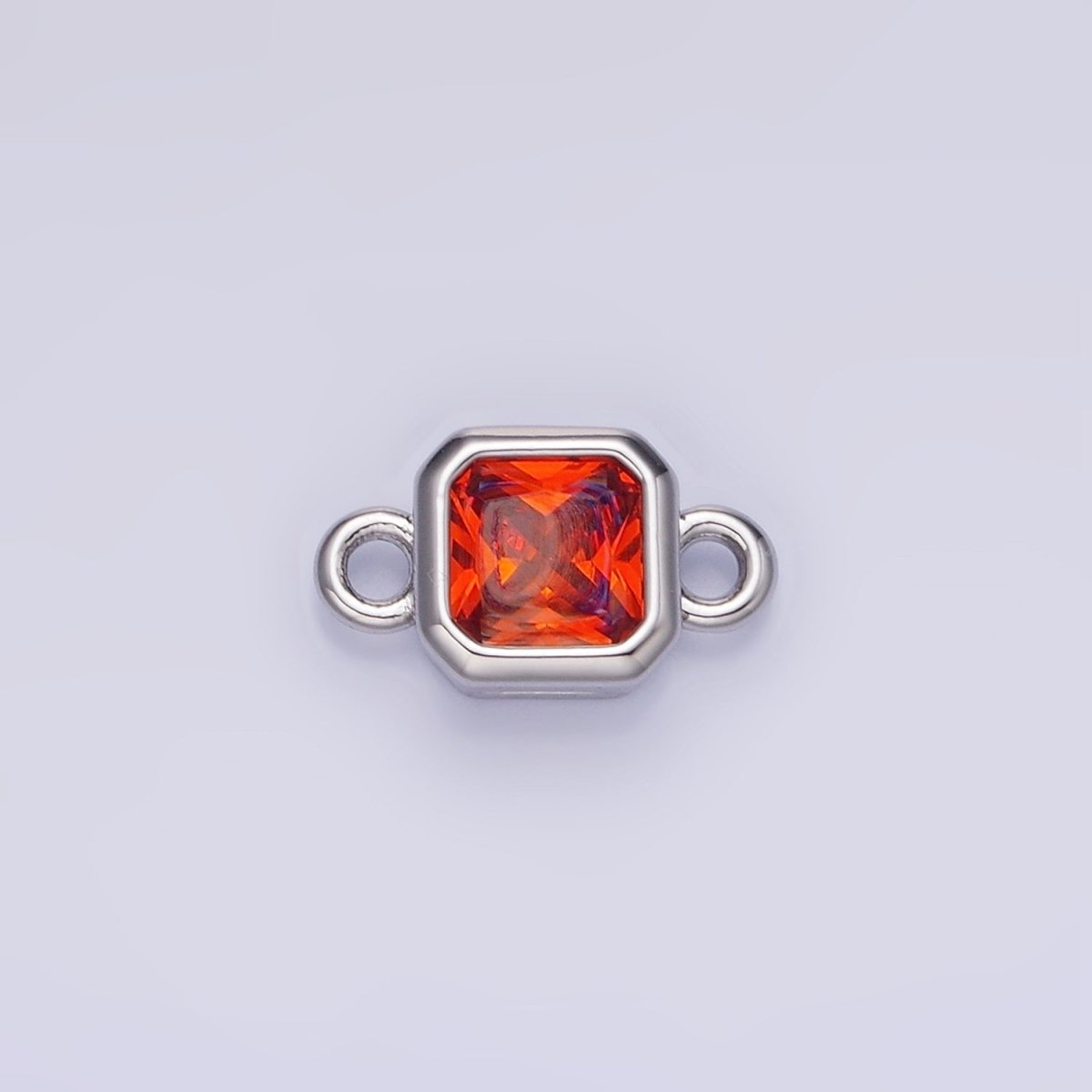 24K Gold Filled Square CZ Edged Bezel Connector in Gold & Silver | G472 - G483