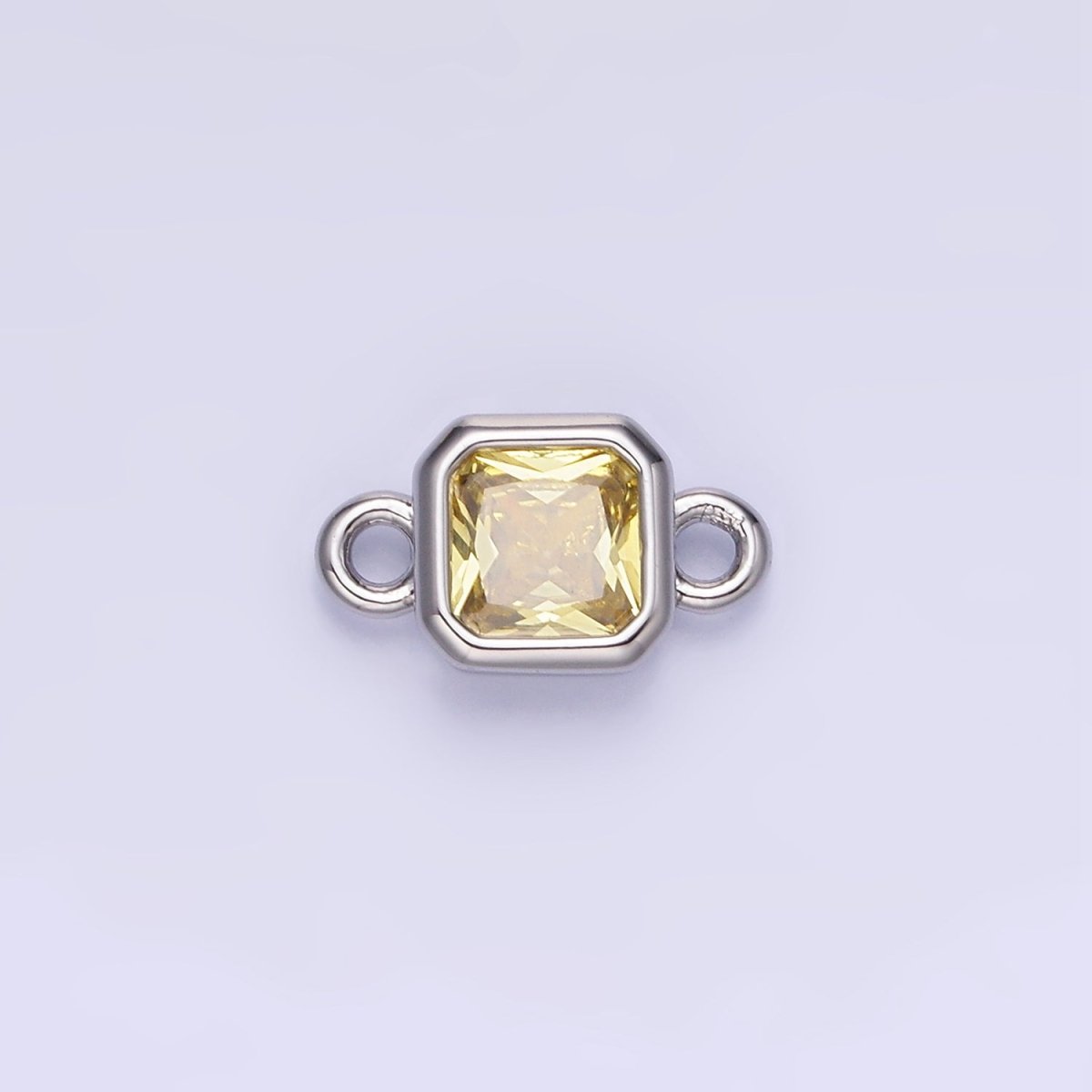 24K Gold Filled Square CZ Edged Bezel Connector in Gold & Silver | G472 - G483