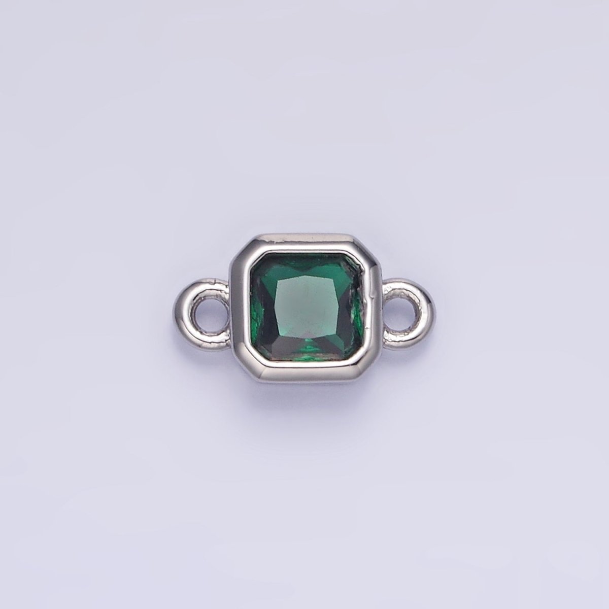 24K Gold Filled Square CZ Edged Bezel Connector in Gold & Silver | G472 - G483