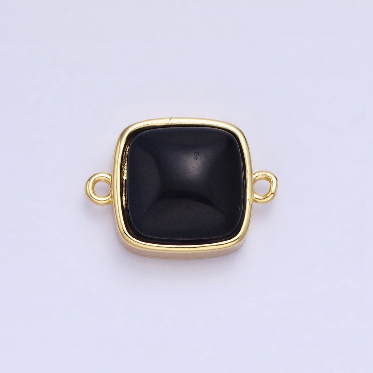 24K Gold Filled Square Labradorite, Blue Agate, Aventurine, Amethyst, Onyx, Rose Quartz, Moonstone, Tiger Eye Connector | AA937 - AA944