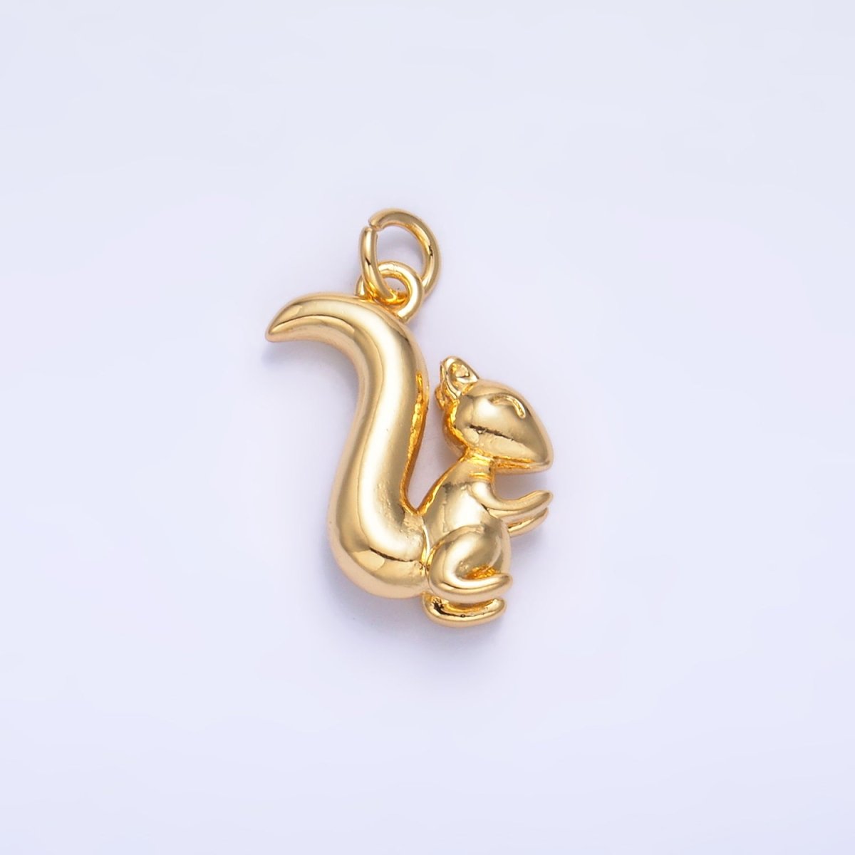 24K Gold Filled Squirrel Animal 3D Multidimensional Charm in Gold & Silver | W347
