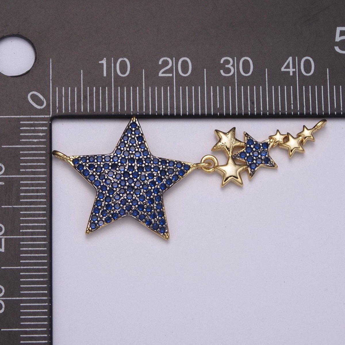 24K Gold Filled Star Charm Connector Twinkle Starburst Little Star Micro Pave Link Connector for Necklace / Bracelet Component N-108 - DLUXCA