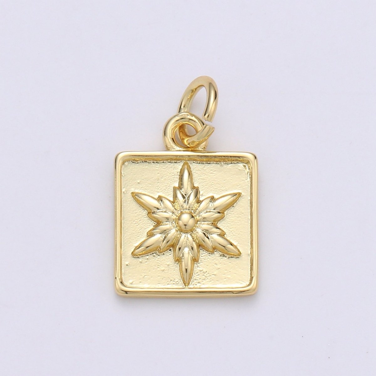 24K Gold Filled Star Square Charm D-913 - DLUXCA