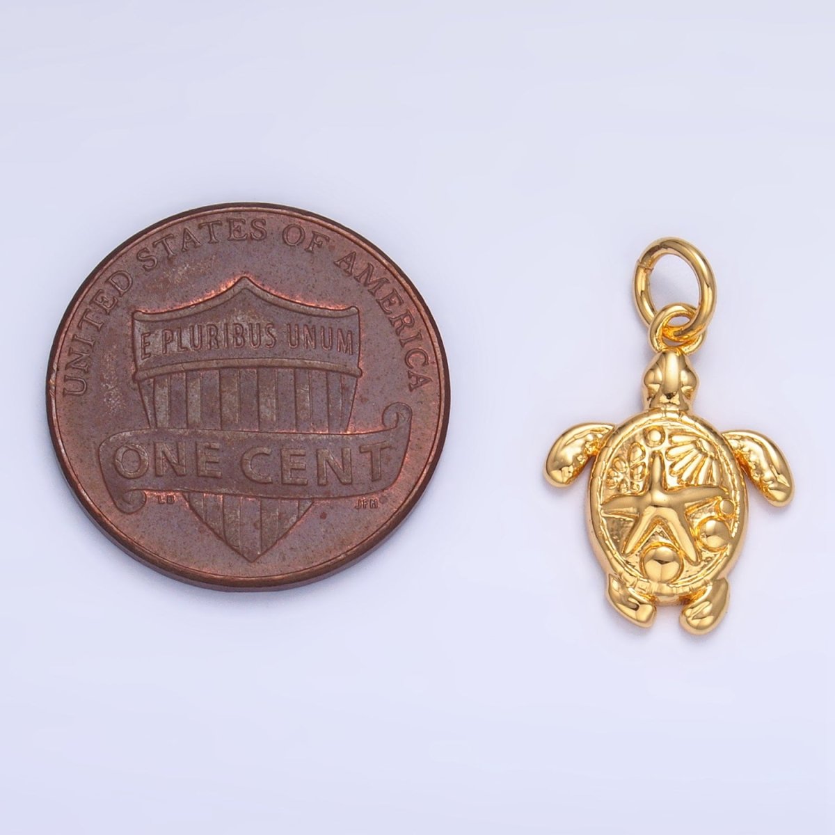 24K Gold Filled Starfish Turtle Sea Animal Charm in Gold & Silver | AG886
