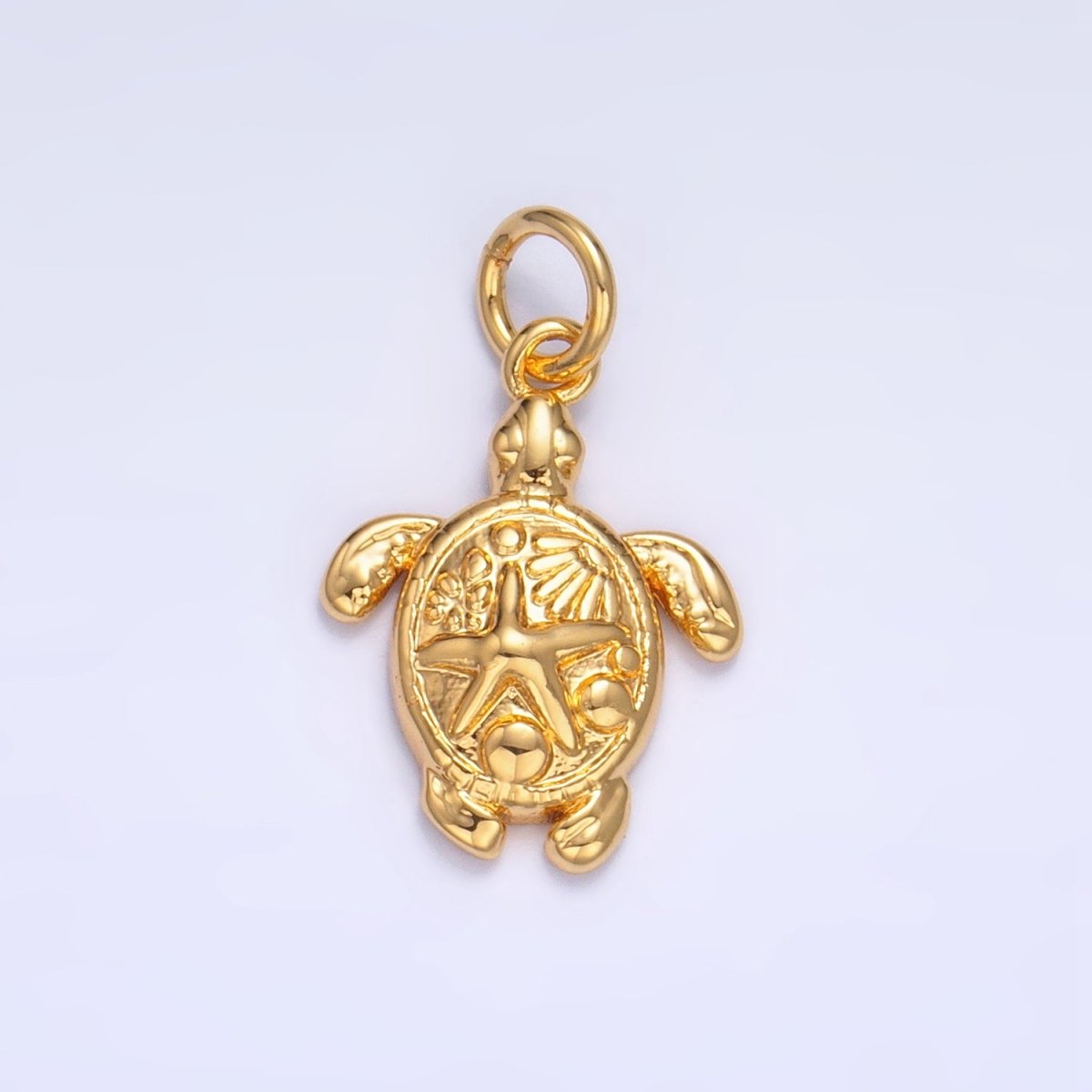 24K Gold Filled Starfish Turtle Sea Animal Charm in Gold & Silver | AG886