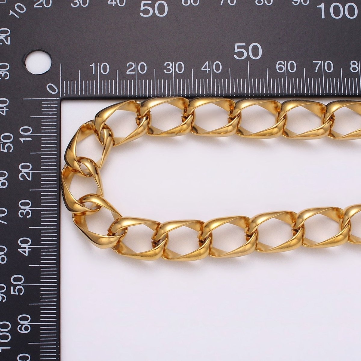 24k Gold Filled Statement Chunky Chain 10.7mm Cable Chain Link Unfinished Yard Chain in Gold & Silver | ROLL-1324 ROLL-1325 Clearance Pricing