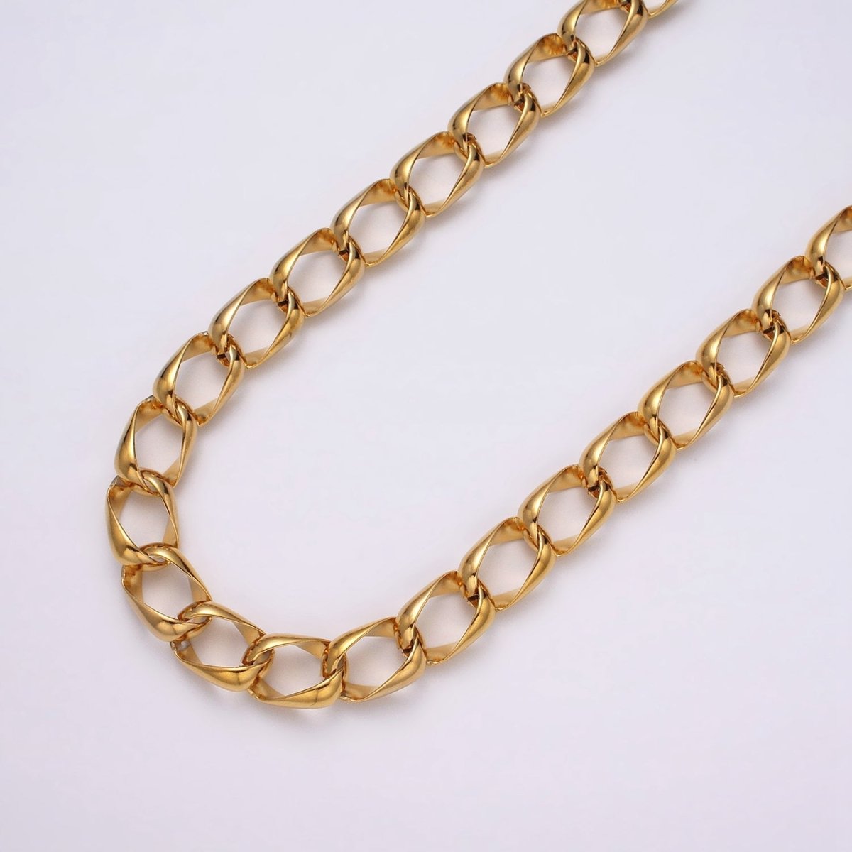 24k Gold Filled Statement Chunky Chain 10.7mm Cable Chain Link Unfinished Yard Chain in Gold & Silver | ROLL-1324 ROLL-1325 Clearance Pricing