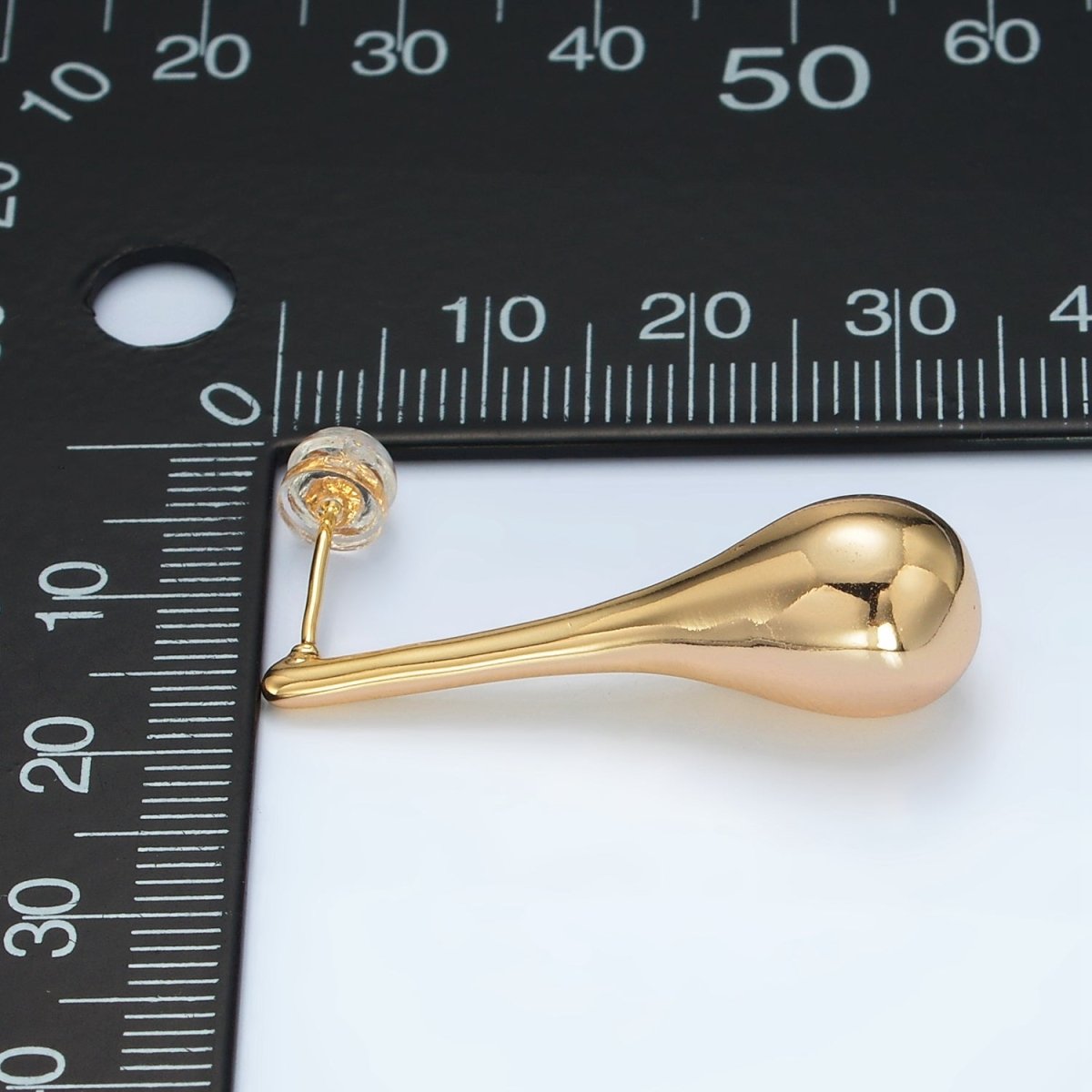 24K Gold Filled Teardrop Drip Dome Stud Earrings in Gold & Silver | AD590 AD591