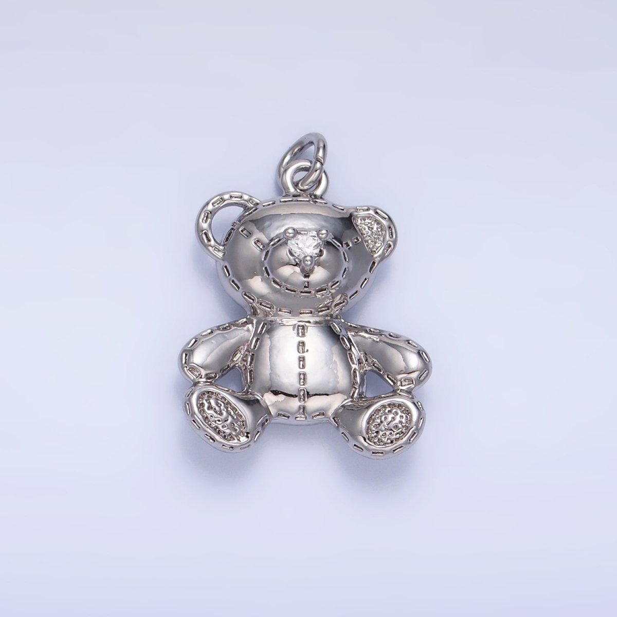 24K Gold Filled Teddy Bear Toy Animal Charm in Gold & Silver | W364