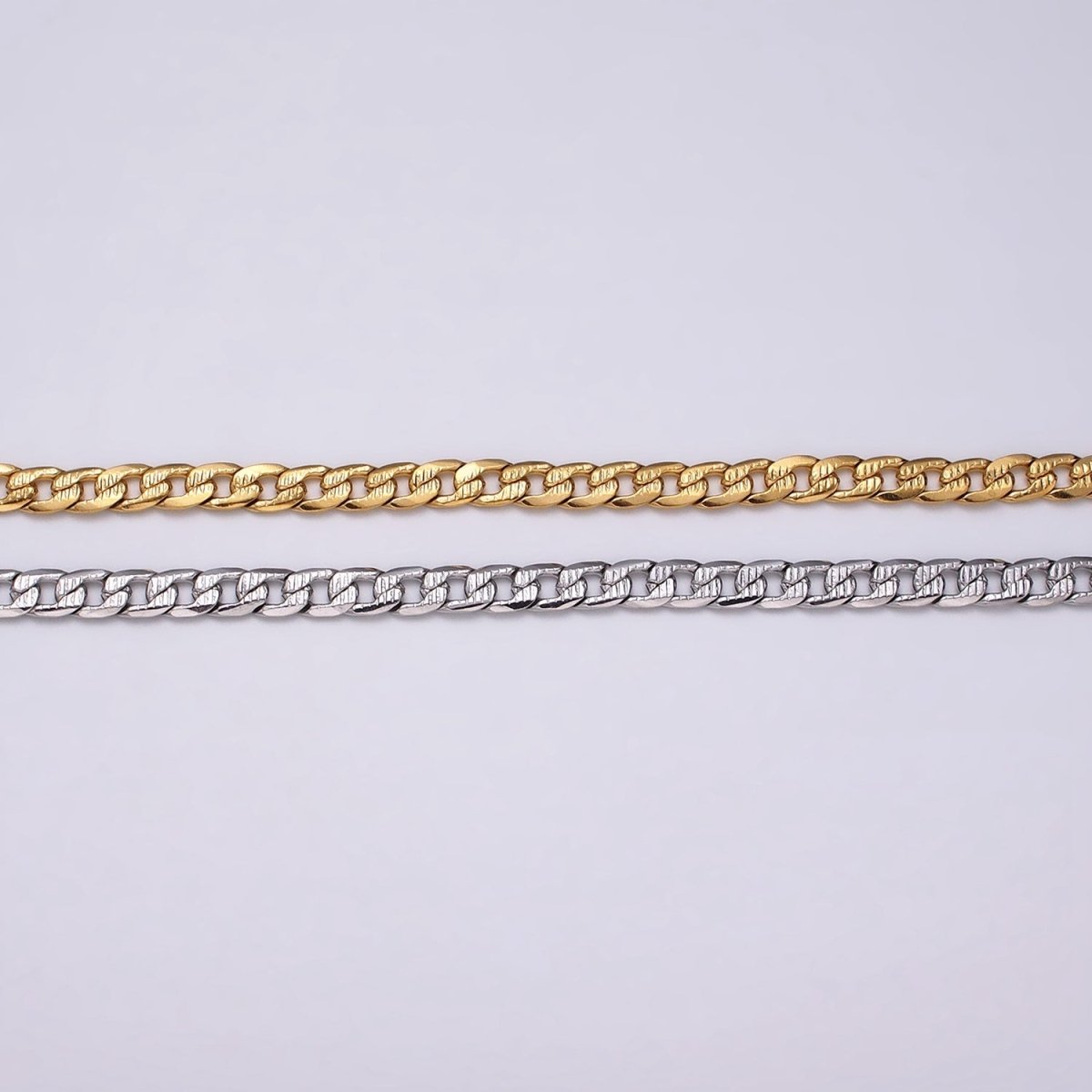 24k Gold Filled Textured Cuban Curb Chain 5.5mm Unfinished Unisex Curb Link Chain by Yard Wholesale Jewelry Making Supplies | ROLL-1311 ROLL-1312 Clearance Pricing