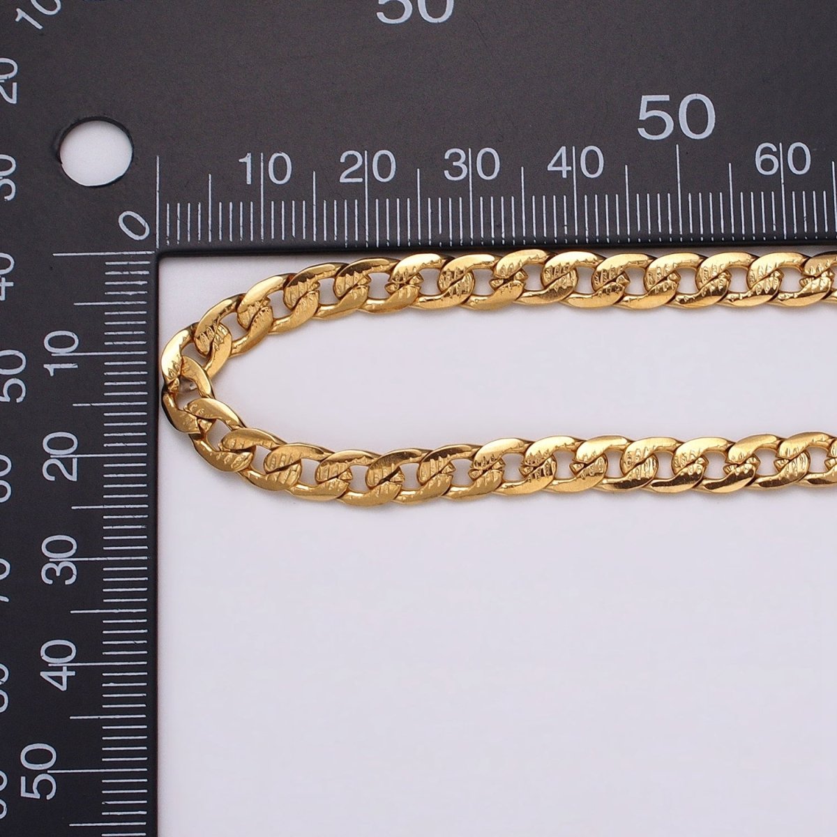 24k Gold Filled Textured Cuban Curb Chain 5.5mm Unfinished Unisex Curb Link Chain by Yard Wholesale Jewelry Making Supplies | ROLL-1311 ROLL-1312 Clearance Pricing