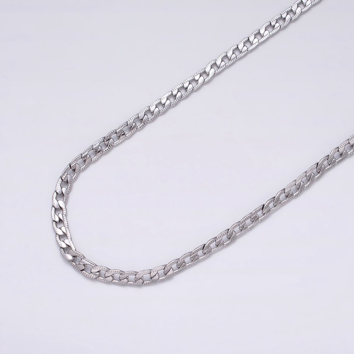 24K Gold Filled Textured Curb Chain in Gold or Silver Curb Link Unfinished Chain by Yard | ROLL-1291 ROLL-1292 Clearance Pricing