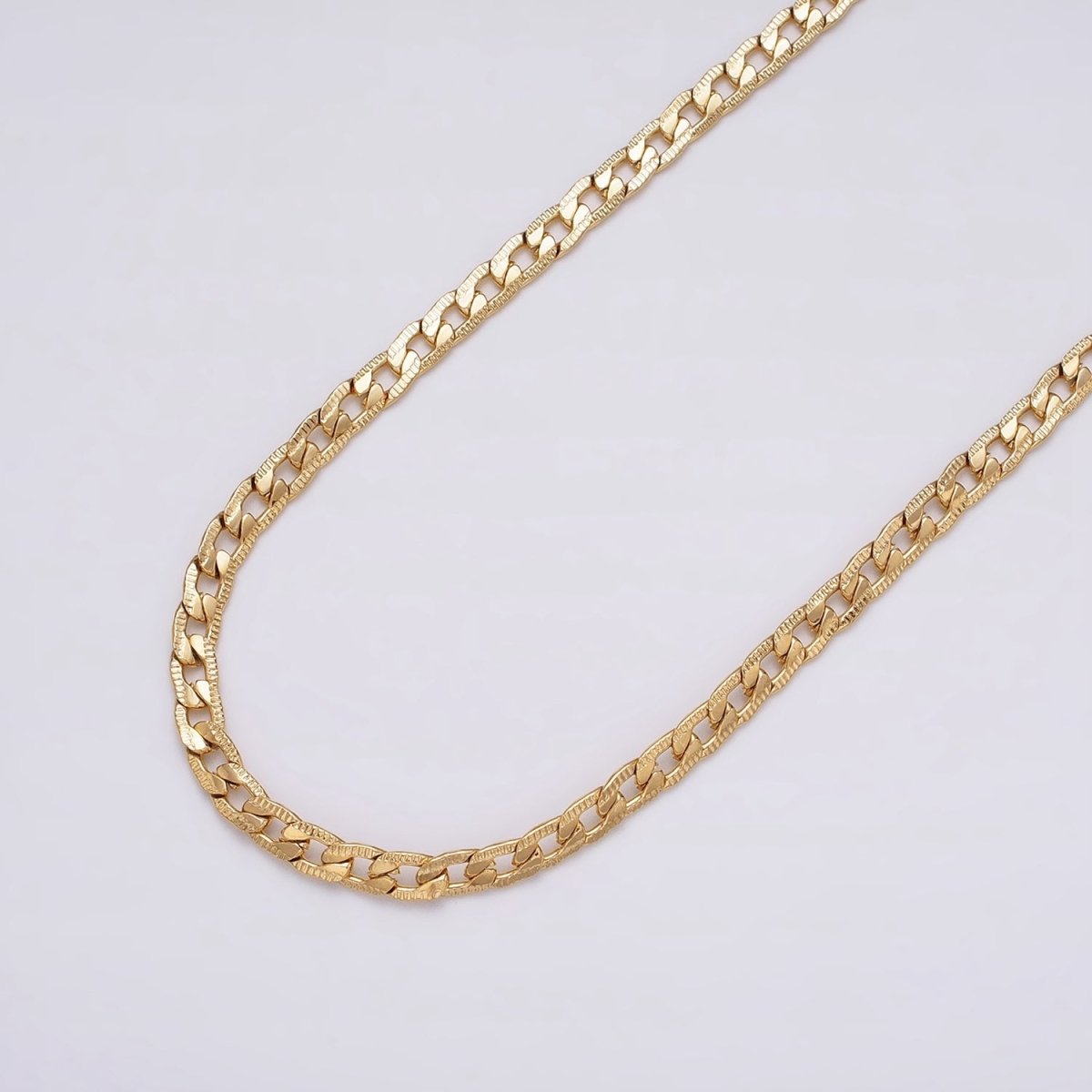 24K Gold Filled Textured Curb Chain in Gold or Silver Curb Link Unfinished Chain by Yard | ROLL-1291 ROLL-1292 Clearance Pricing