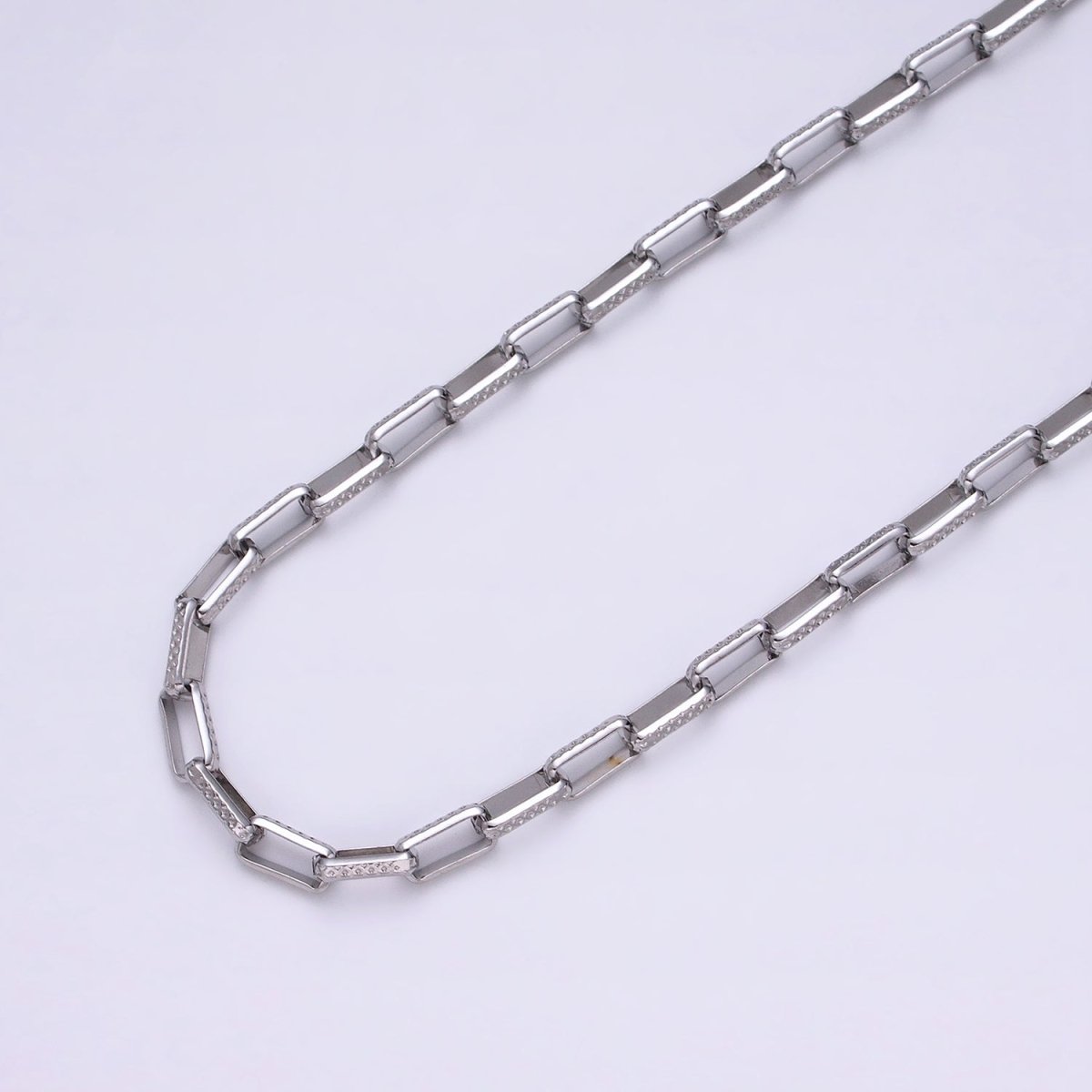 24K Gold Filled Textured Elongated PaperClip Chain Box Cable Chain by yard Wholesale Chain for Jewelry making | ROLL-1275 ROLL-1276 Clearance Pricing