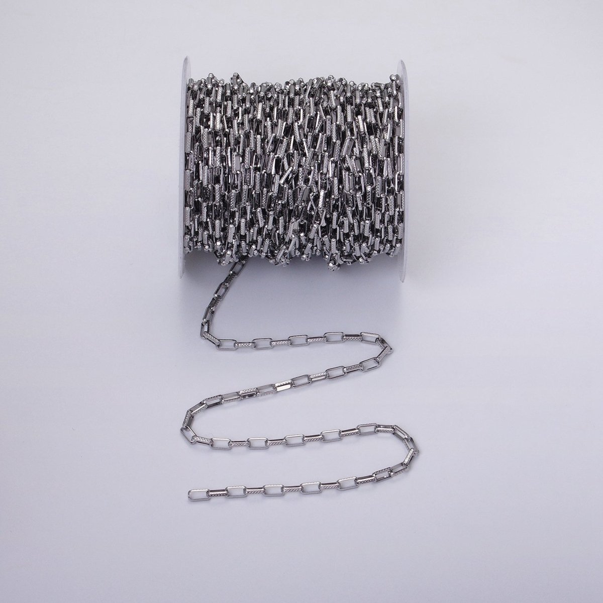 24K Gold Filled Textured Elongated PaperClip Chain Box Cable Chain by yard Wholesale Chain for Jewelry making | ROLL-1275 ROLL-1276 Clearance Pricing