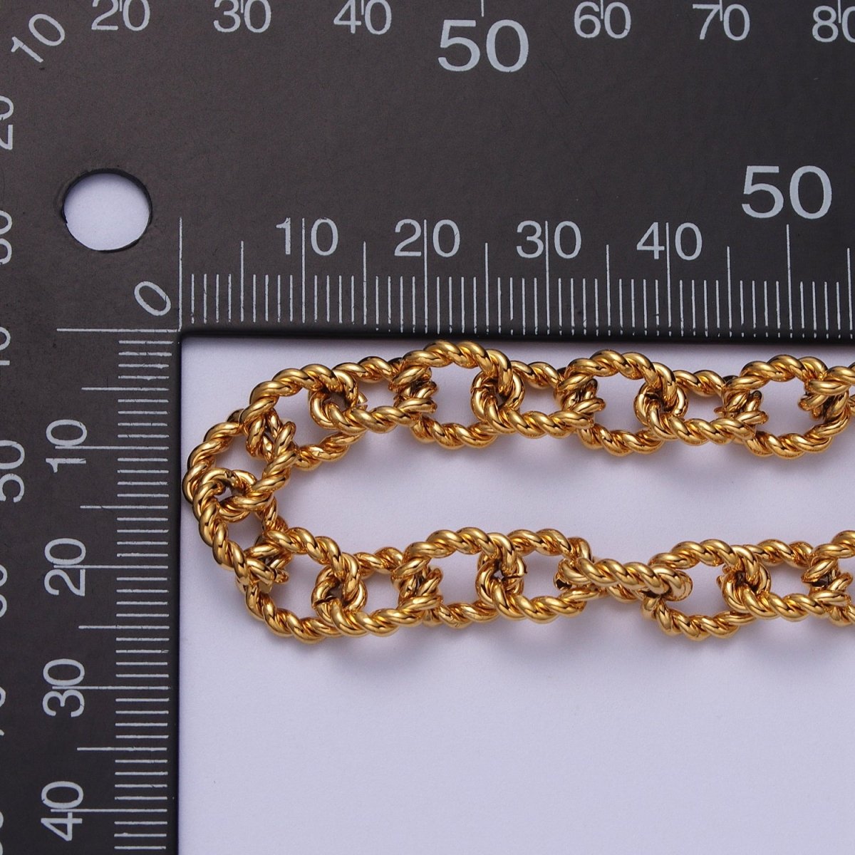 24K Gold Filled Textured Twist Cable Unfinished Chain in Gold & Silver | ROLL-974, ROLL-975 Clearance Pricing