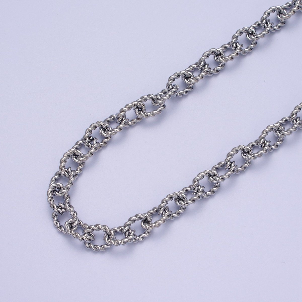 24K Gold Filled Textured Twist Cable Unfinished Chain in Gold & Silver | ROLL-974, ROLL-975 Clearance Pricing