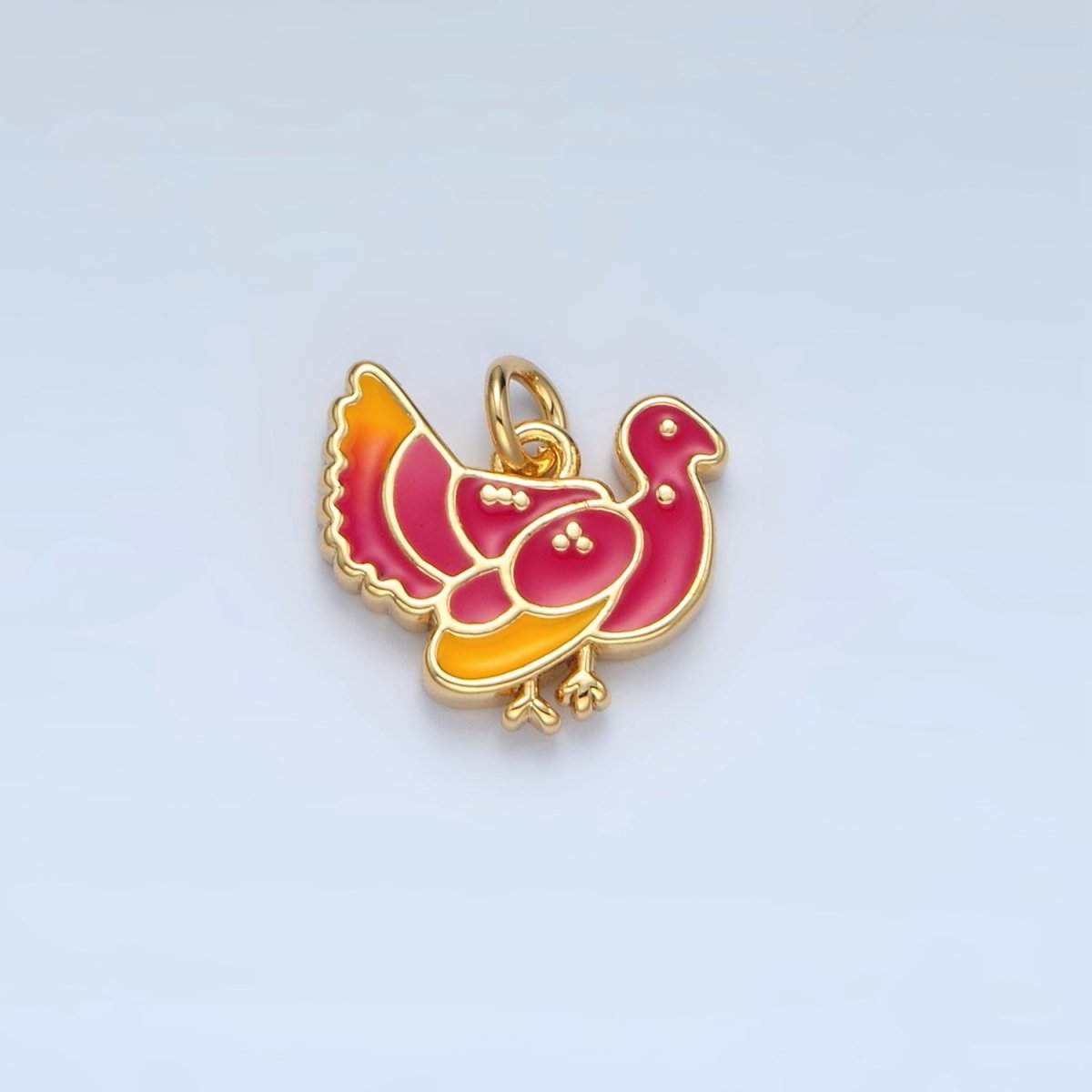 24K Gold Filled Thanksgiving Turkey Bird Charm in Gold & Silver | N460