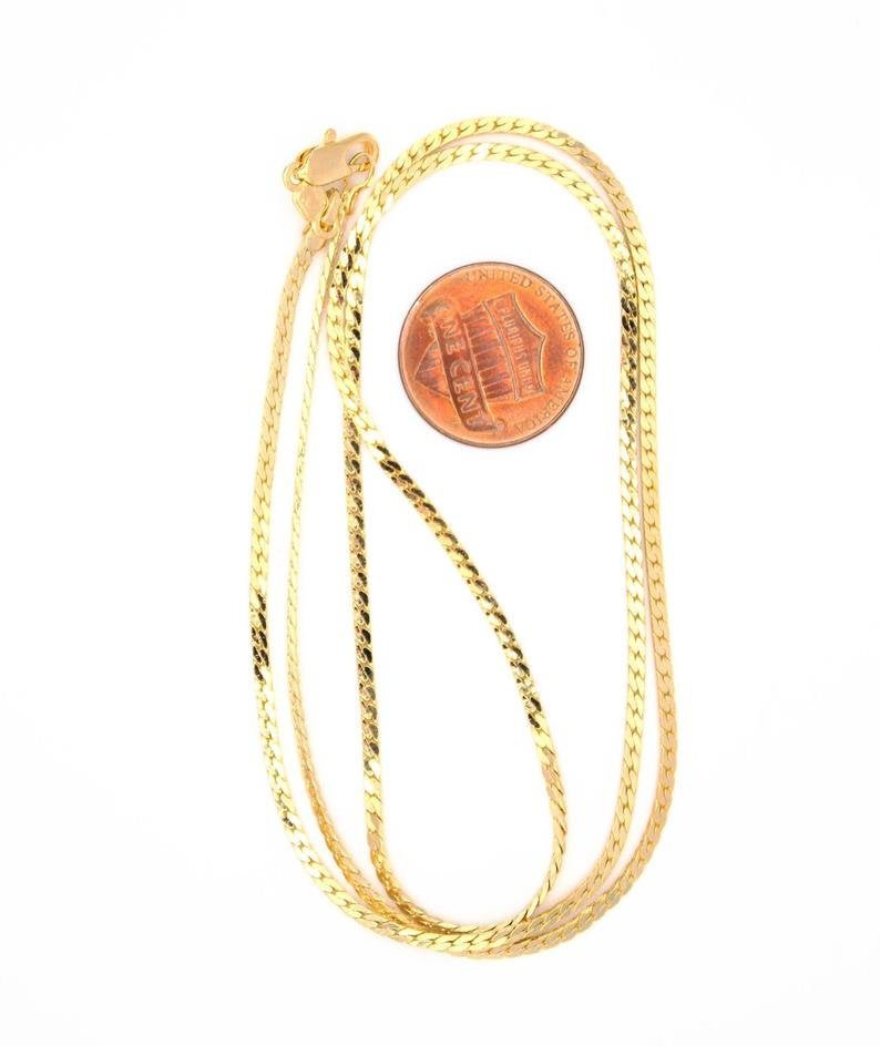 24k Gold Filled Thick C Link Chain Necklace 5mm 24 inch long for Layer Necklace Statement Necklace Ready to wear Finished Chain | CN-184 Clearance Pricing - DLUXCA