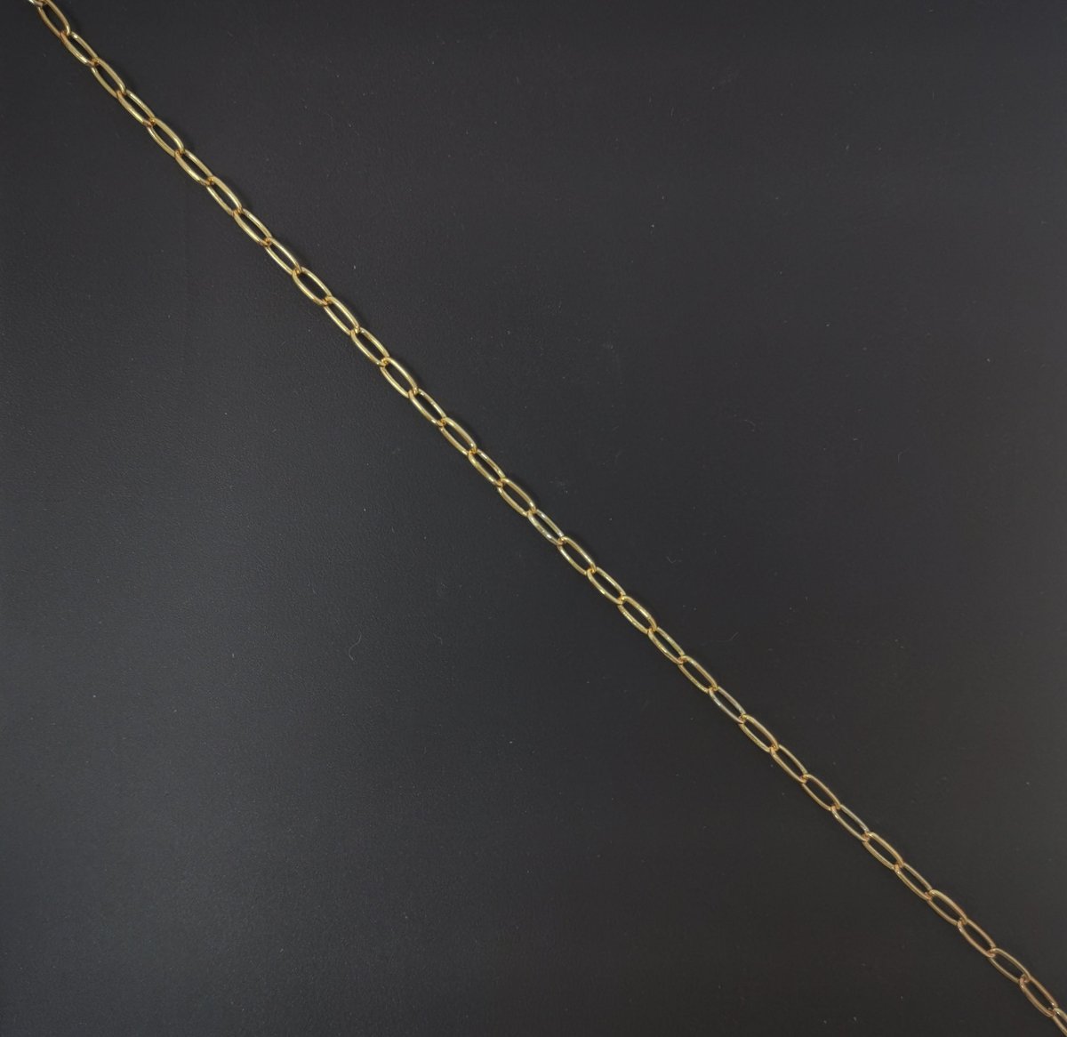 24K Gold Filled Thin PAPER CLIP Elongated Layer Necklace Oval Link Chain Delicate Chain, Unfinished Chain by Yard For Necklace Bracelet Component | ROLL-039