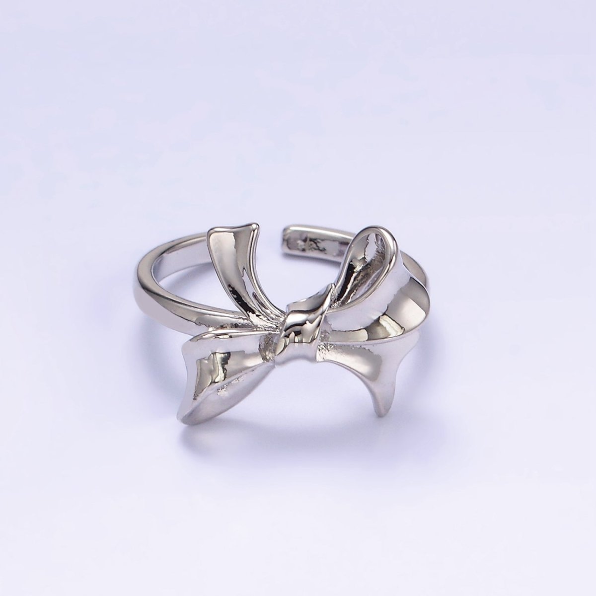 24K Gold Filled Tied Ribbon Bow Minimalist Ring in Gold & Silver | R210 O1383