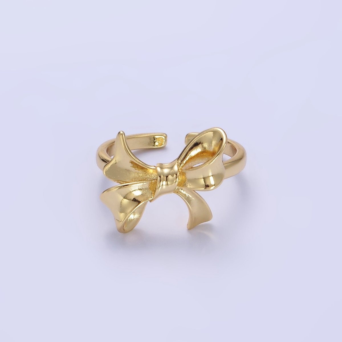 24K Gold Filled Tied Ribbon Bow Minimalist Ring in Gold & Silver | R210 O1383
