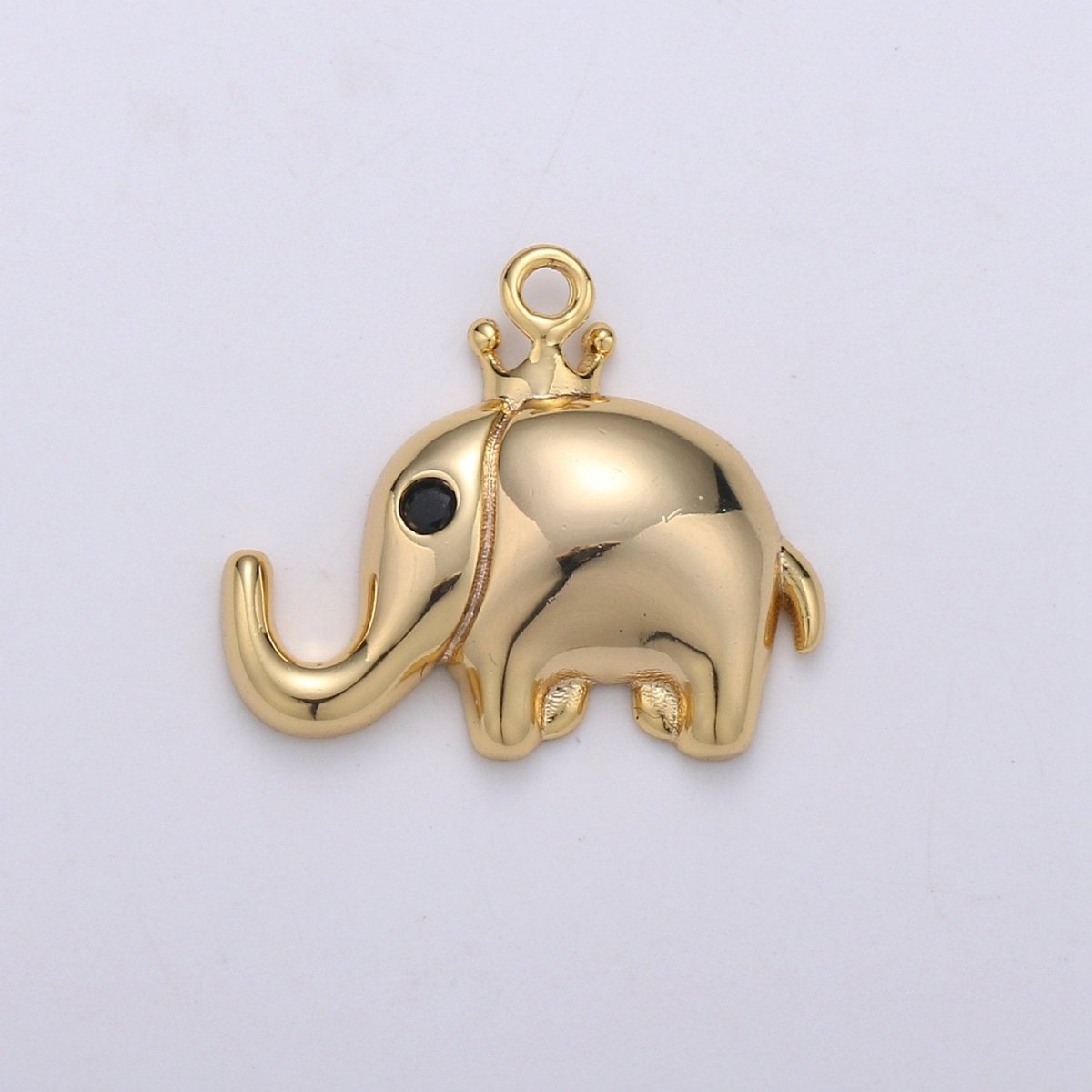 24K Gold Filled Tiny Mini Elephant Charm Baby Elephant Pendant for Bracelet Necklace Earring Supply D-787 - DLUXCA