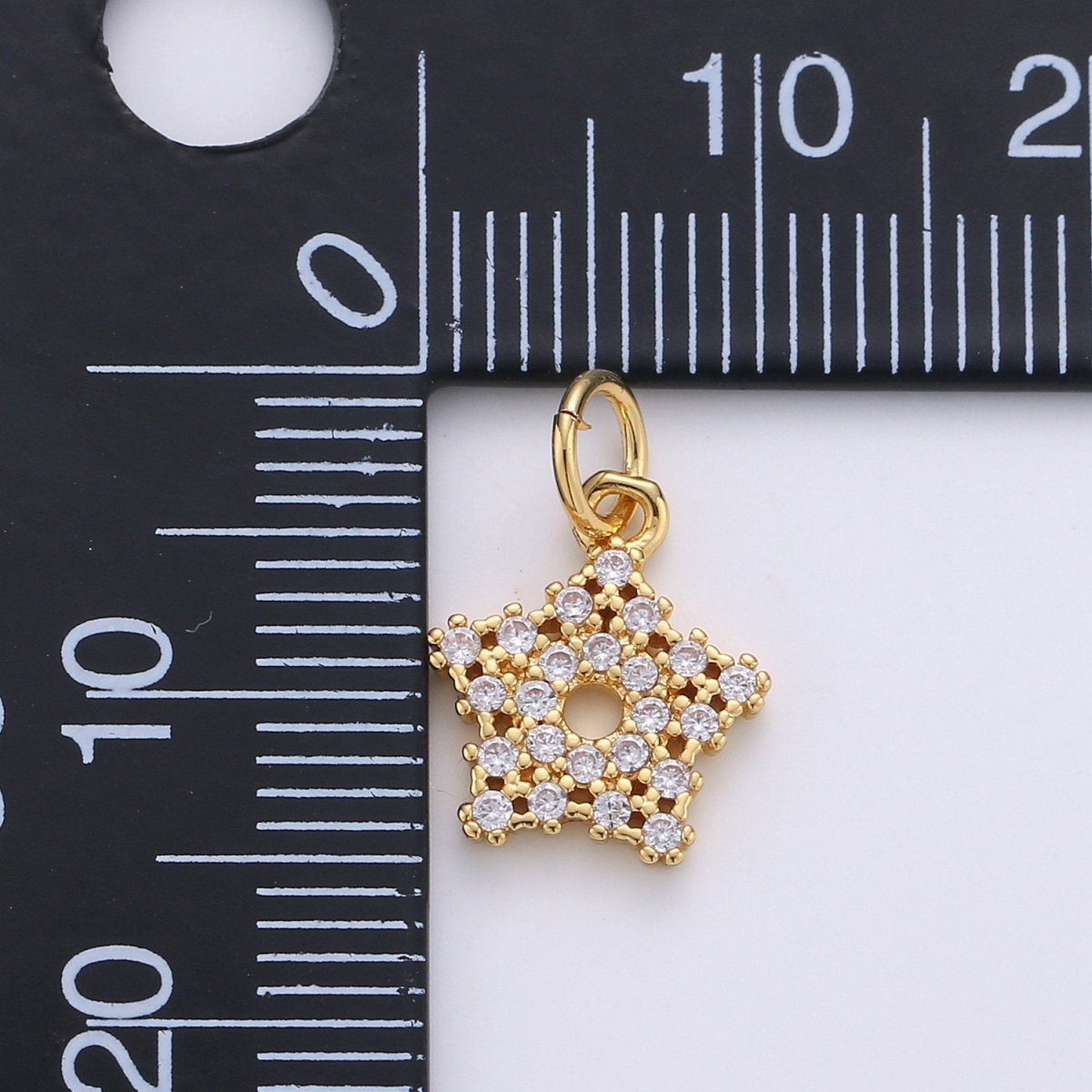 24K Gold Filled Tiny Twinkle Star Charm, Silver Tiny Little Star Gold Wish Star Charm, Dainty Small Cute CZ Charm Bracelet Earring Supply, D-266 D-267