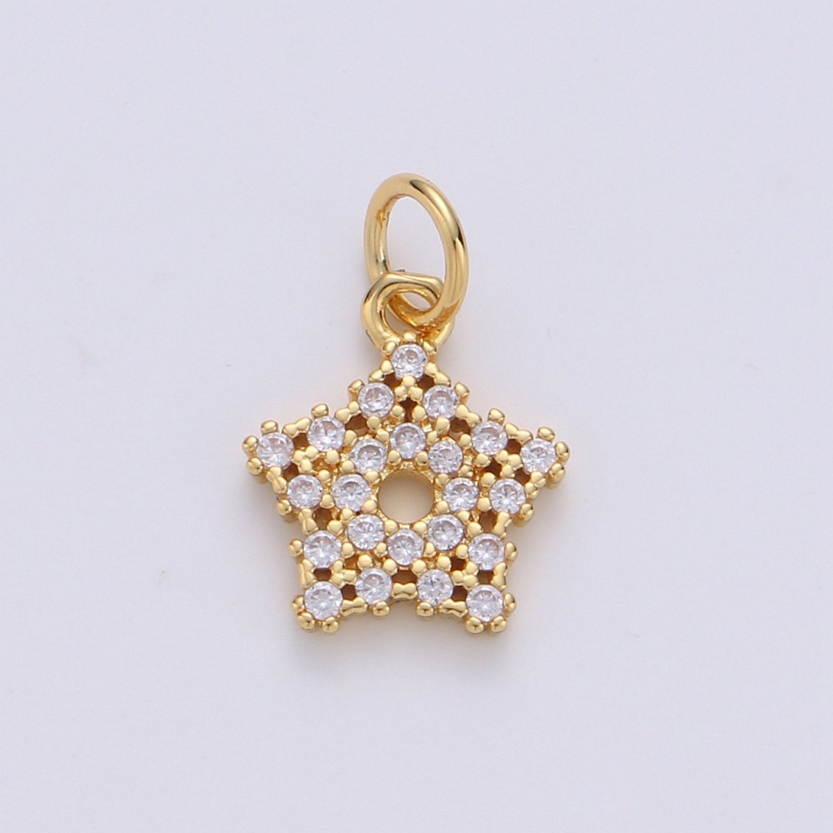 24K Gold Filled Tiny Twinkle Star Charm, Silver Tiny Little Star Gold Wish Star Charm, Dainty Small Cute CZ Charm Bracelet Earring Supply, D-266 D-267