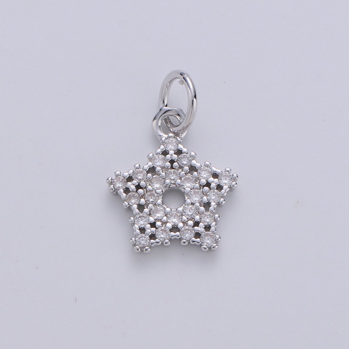 24K Gold Filled Tiny Twinkle Star Charm, Silver Tiny Little Star Gold Wish Star Charm, Dainty Small Cute CZ Charm Bracelet Earring Supply, D-266 D-267
