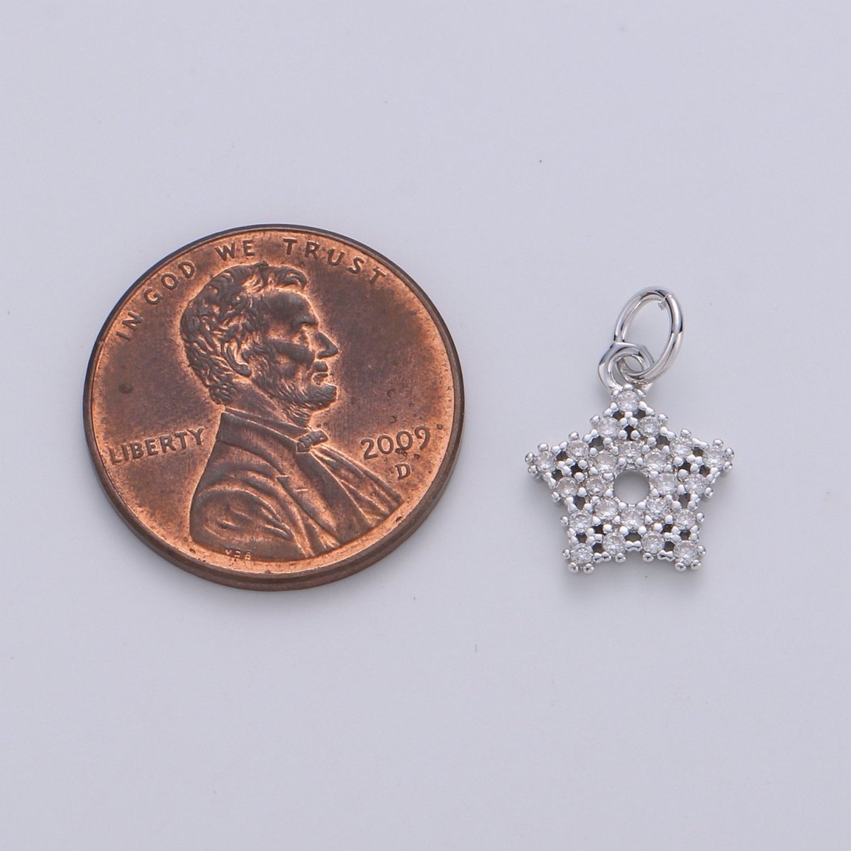 24K Gold Filled Tiny Twinkle Star Charm, Silver Tiny Little Star Gold Wish Star Charm, Dainty Small Cute CZ Charm Bracelet Earring Supply, D-266 D-267