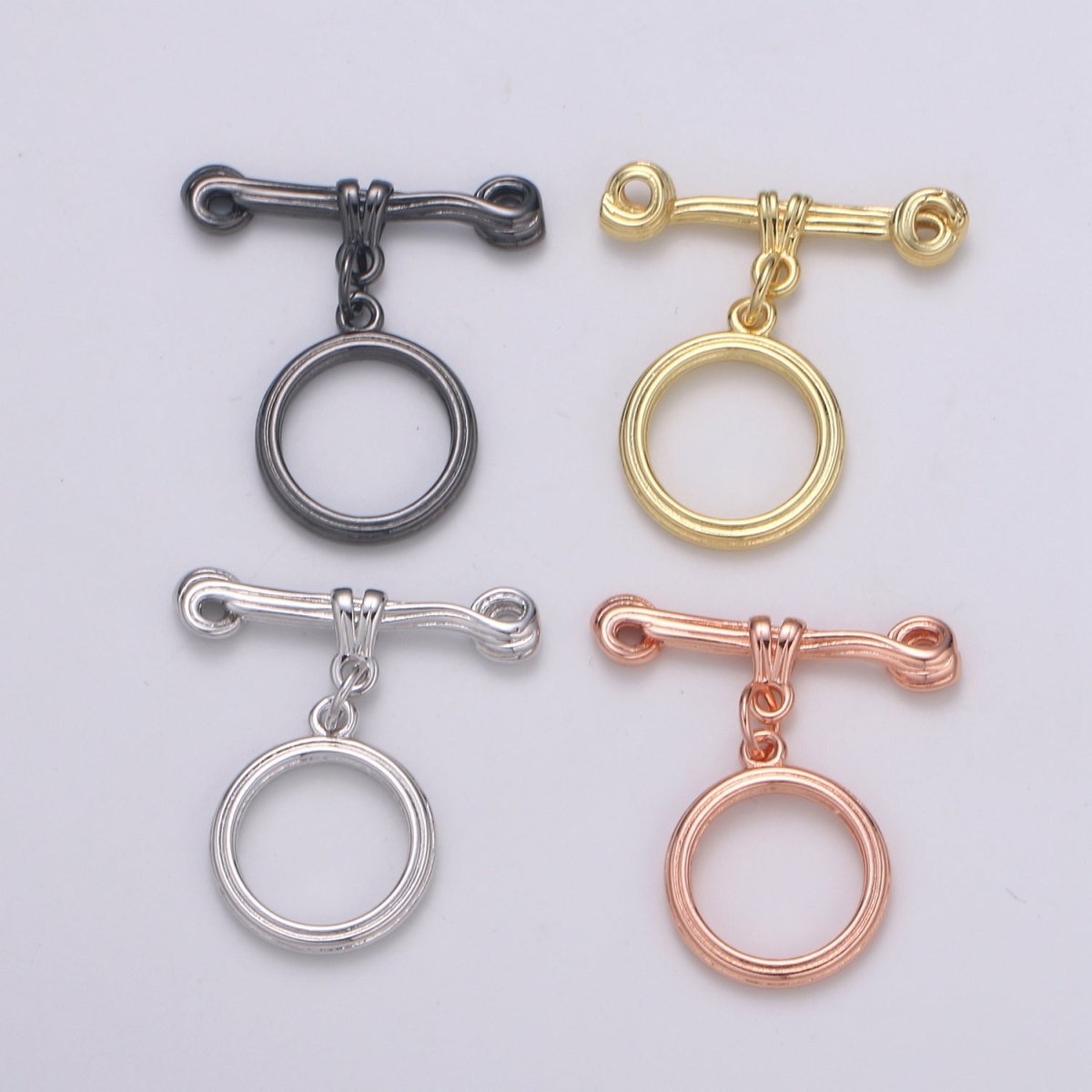 24K Gold Filled Toggle Clasp Black / Rose Gold / Gold / Silver For DIY Jewelry Making Necklace Bracelet Anklet L-217~L-220