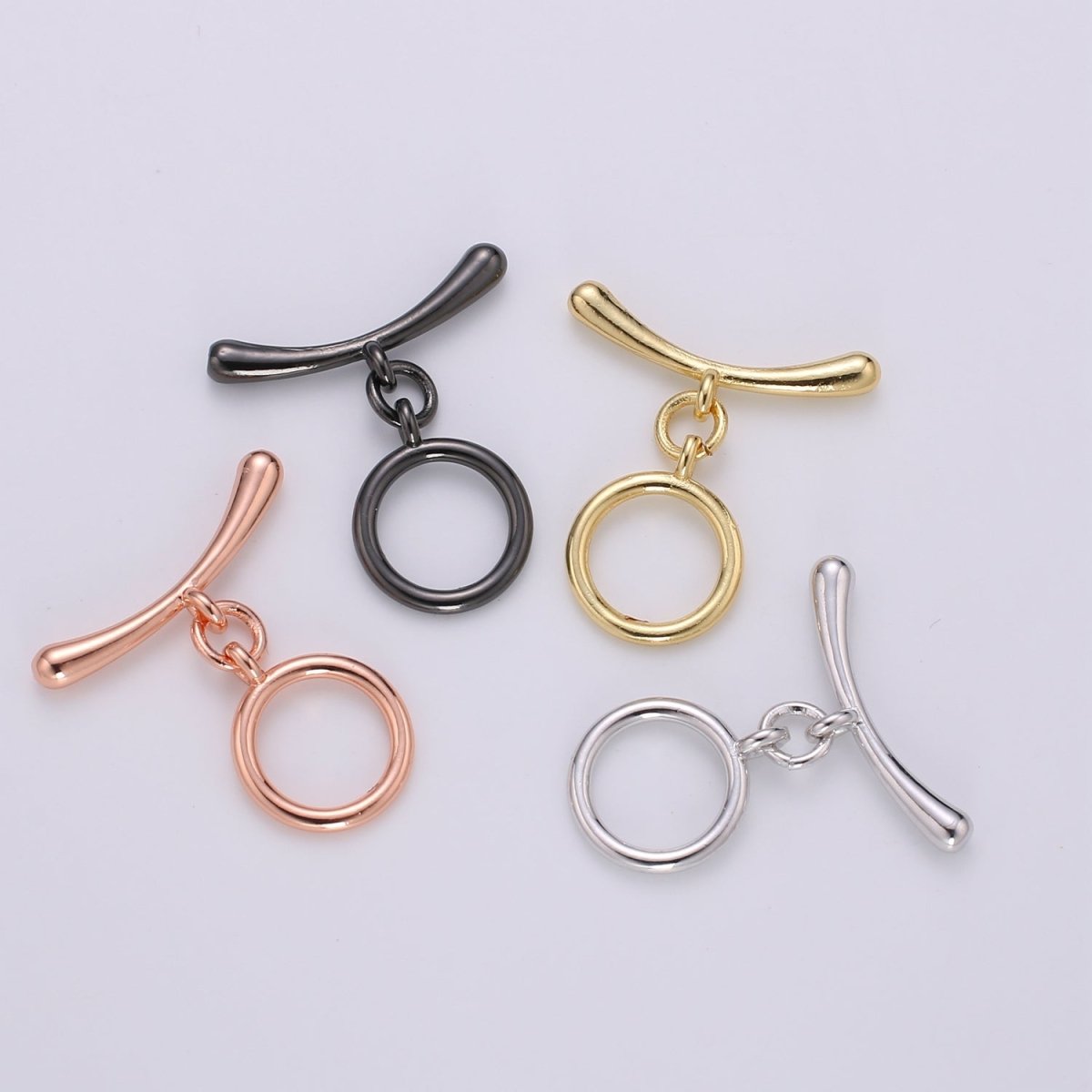 24K Gold Filled Toggle Clasp Smooth Circle OT Clasp For Jewelry Making Bracelet Necklace Diy Accessories Wholesale Supply Finding L-104~L-107 L-142
