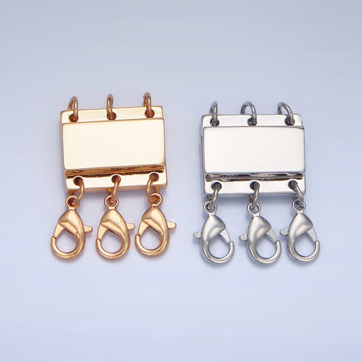 24K Gold Filled Triple Magnetic Necklace Detangler Lobster Clasps Closure Findings in Gold & Silver | Z880