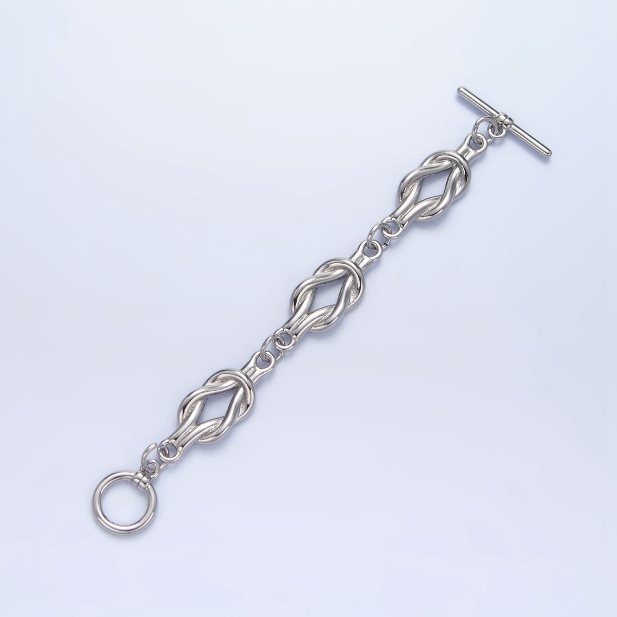 24K Gold Filled Triple Tied Knot Minimalist Toggle Clasps Closure Findings in Gold & Silver | Z996 Z997