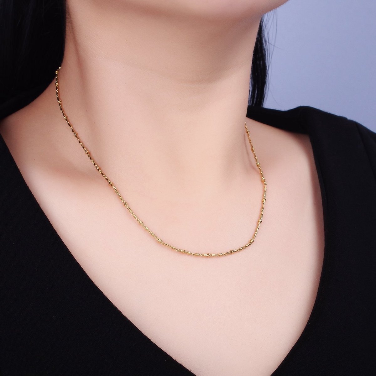 24K Gold Filled Tube Chain With Gold Beads For Wholesale Necklace Dainty Satellite Chain Jewelry Making Supplies | WA-1857 WA-1858 Clearance Pricing